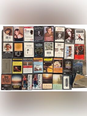 Vintage Cassette Tape Lot ~30 Jazz Classical + Player & Head Cleaner - Tested